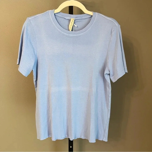 Raquel Allegra Boy Tee Sky Blue 0 XS NWT Casual Coastal Boho Beach - Picture 1 of 6